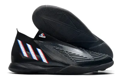 Adidas Predator Edge+ Laceless IC - Black/Midnight Black/Crimson Red
