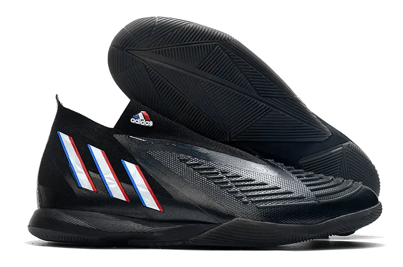 Adidas Predator Edge+ Laceless IC - Black/Midnight Black/Crimson Red