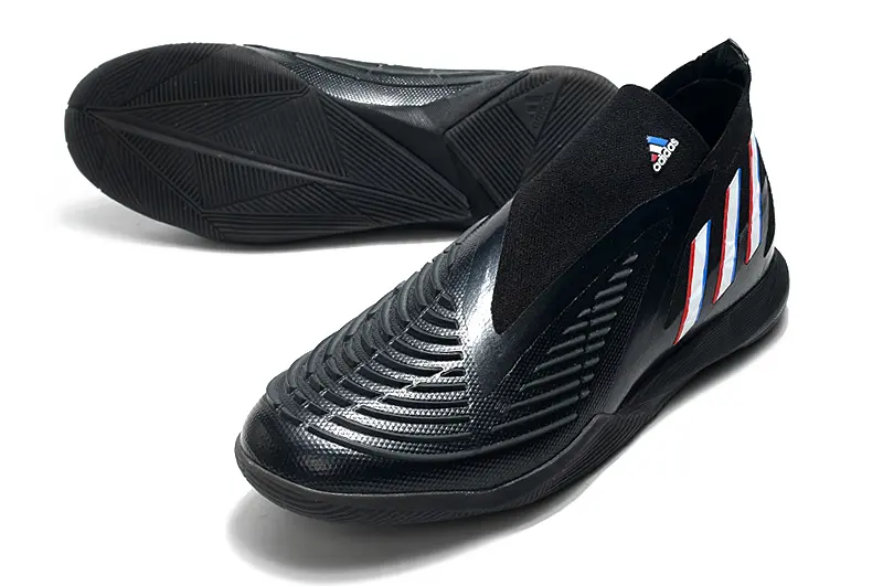 Adidas Predator Edge+ Laceless IC - Black/Midnight Black/Crimson Red
