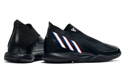 Adidas Predator Edge+ Laceless IC - Black/Midnight Black/Crimson Red
