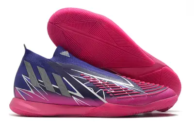 Adidas Predator Edge+ Laceless IC - Blue/Electric Pink/Navy Blue