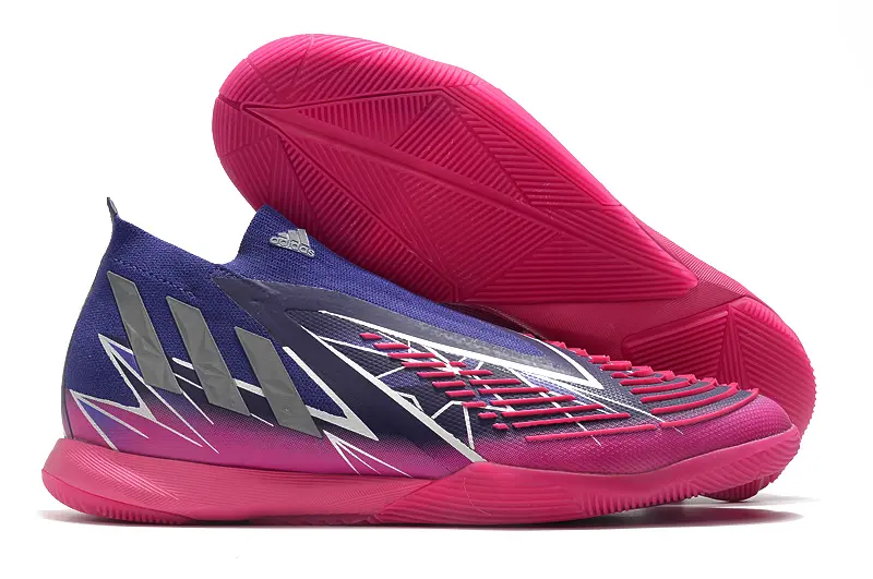Adidas Predator Edge+ Laceless IC - Blue/Electric Pink/Navy Blue