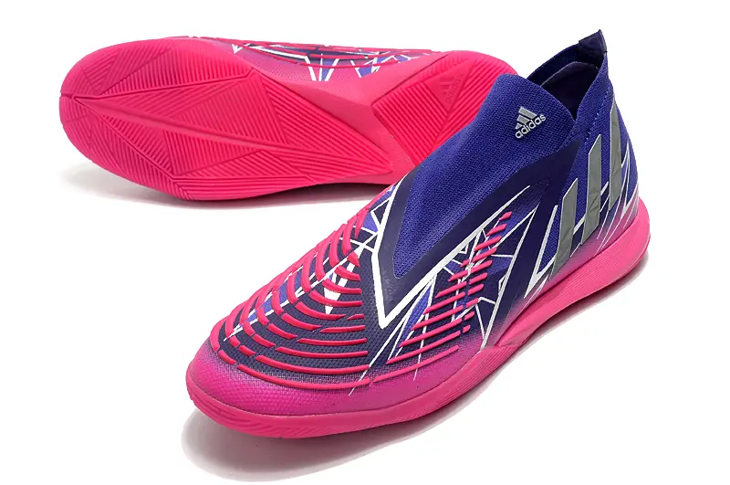 Adidas Predator Edge+ Laceless IC - Blue/Electric Pink/Navy Blue