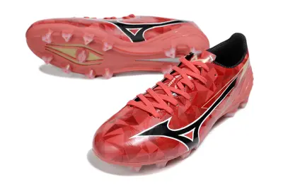 Mizuno Alpha II FG Firm Ground Soccer Cleats - Red/Vibrant Coral/Glossy Black