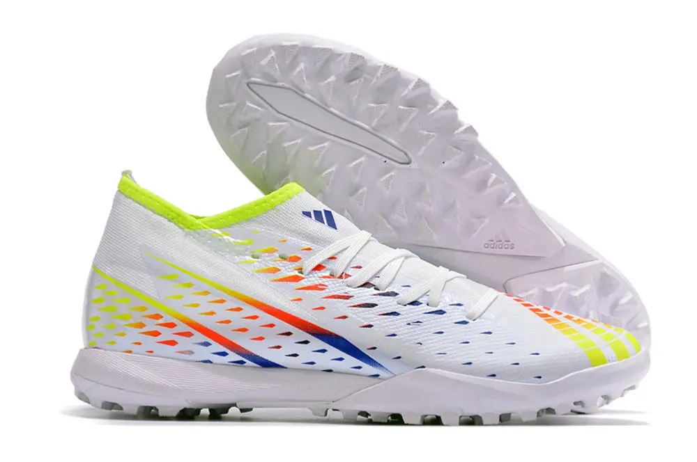 Adidas Predator Edge.3 TF - White/Fluorescent Yellow/Blue