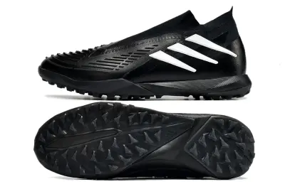 Adidas Predator Edge+ Laceless TF - Black/Classic Black/White Contrast