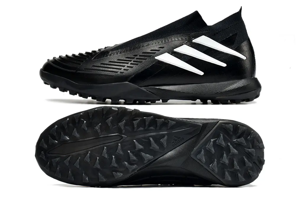 Adidas Predator Edge+ Laceless TF - Black/Classic Black/White Contrast