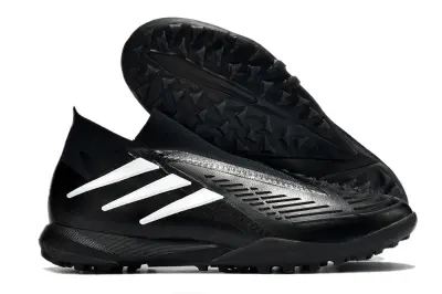 Adidas Predator Edge+ Laceless TF - Black/Classic Black/White Contrast