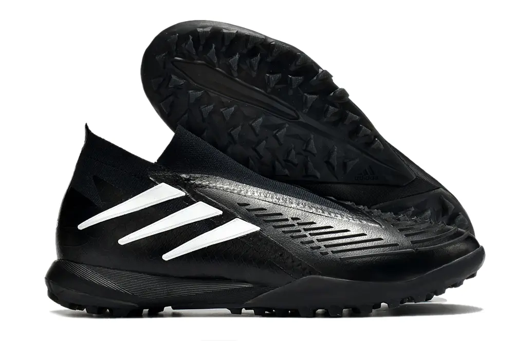 Adidas Predator Edge+ Laceless TF - Black/Classic Black/White Contrast