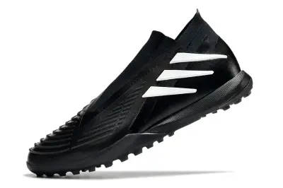 Adidas Predator Edge+ Laceless TF - Black/Classic Black/White Contrast