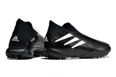 Adidas Predator Edge+ Laceless TF - Black/Classic Black/White Contrast