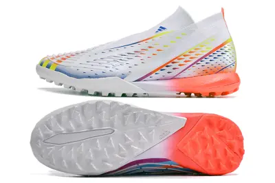 Adidas Predator Edge+ Laceless TF - White/Gradient Blue/Fiery Orange