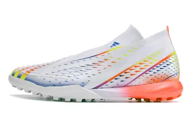 Adidas Predator Edge+ Laceless TF - White/Gradient Blue/Fiery Orange