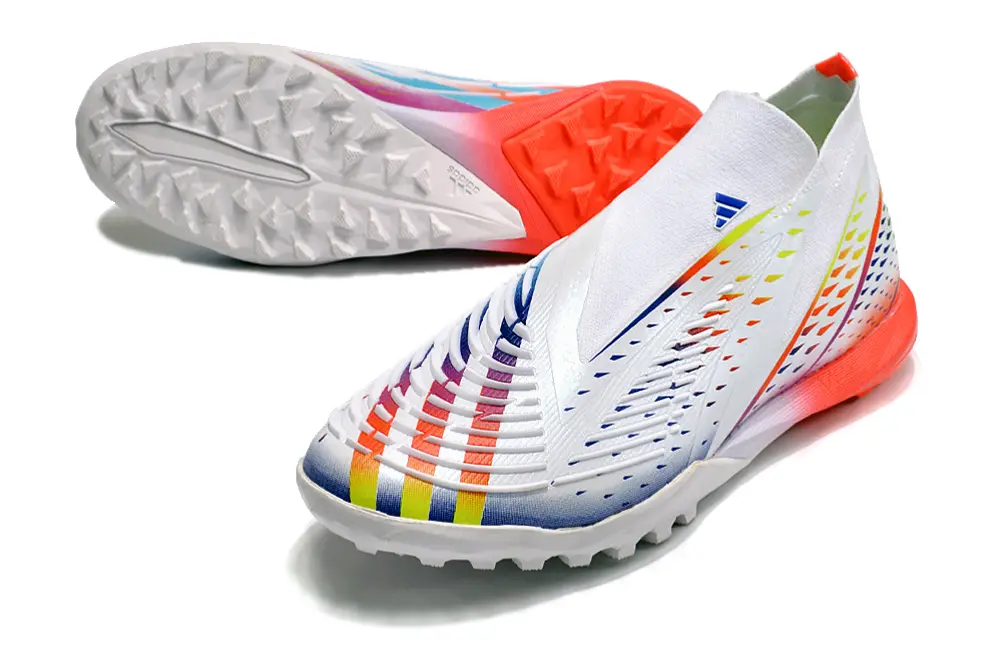 Adidas Predator Edge+ Laceless TF - White/Gradient Blue/Fiery Orange