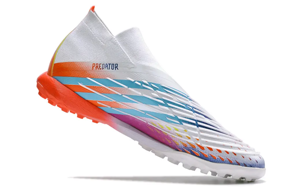 Adidas Predator Edge+ Laceless TF - White/Gradient Blue/Fiery Orange