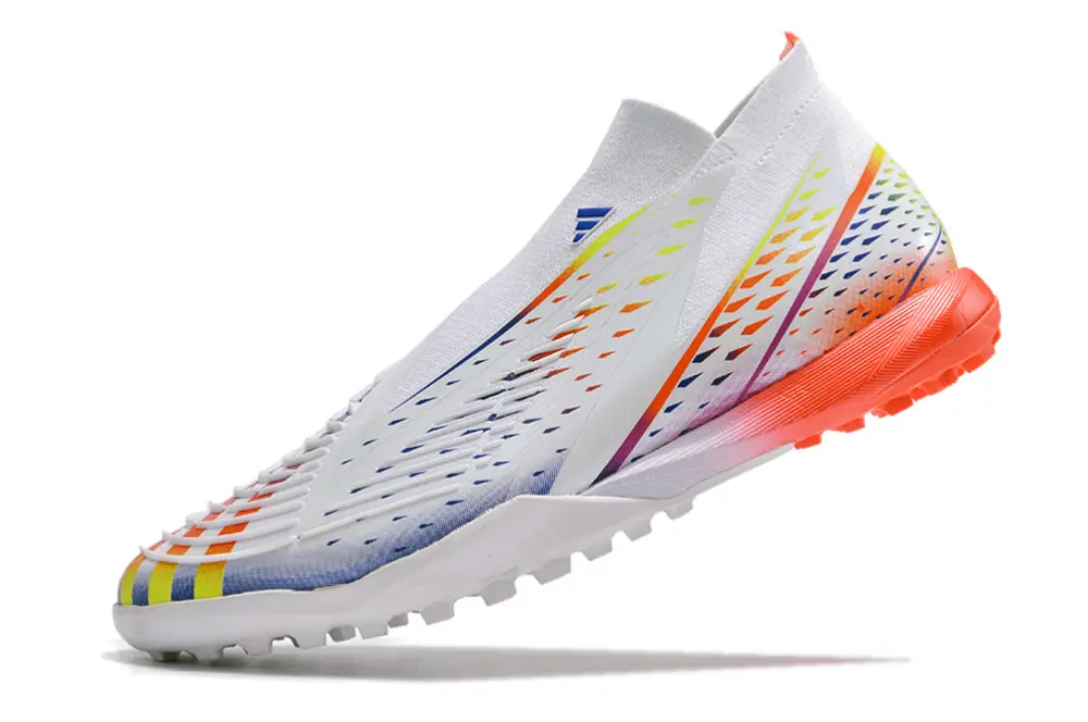 Adidas Predator Edge+ Laceless TF - White/Gradient Blue/Fiery Orange