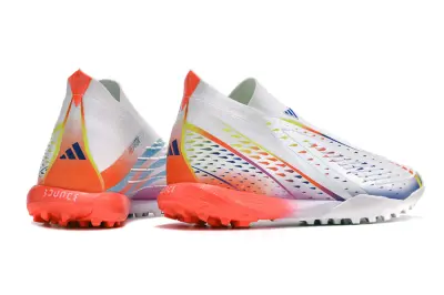 Adidas Predator Edge+ Laceless TF - White/Gradient Blue/Fiery Orange