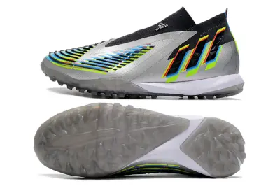 Adidas Predator Edge+ Laceless TF - Silver/Electric Blue/Neon Yellow