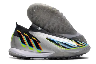 Adidas Predator Edge+ Laceless TF - Silver/Electric Blue/Neon Yellow