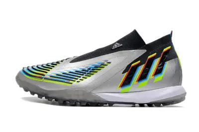 Adidas Predator Edge+ Laceless TF - Silver/Electric Blue/Neon Yellow