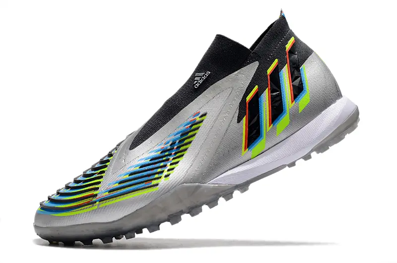 Adidas Predator Edge+ Laceless TF - Silver/Electric Blue/Neon Yellow