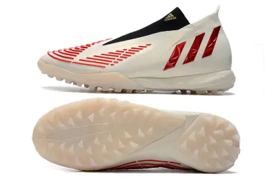 Adidas Predator Edge+ Laceless TF - White/Crimson Red/Black