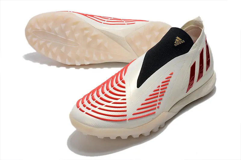 Adidas Predator Edge+ Laceless TF - White/Crimson Red/Black