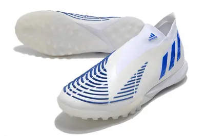 Adidas Predator Edge+ Laceless TF - White/Royal Blue/Crystal White