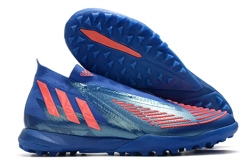 Adidas Predator Edge+ Laceless TF - Blue/Electric Blue/Coral Red