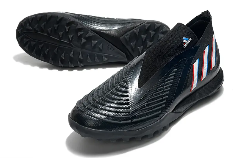 Adidas Predator Edge+ Laceless TF - Black/Midnight Blue/Crimson Red