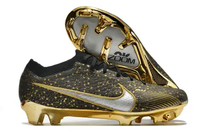 Nike Air Zoom Mercurial Vapor 15 Elite FG - Black/Metallic Gold/Glossy Silver