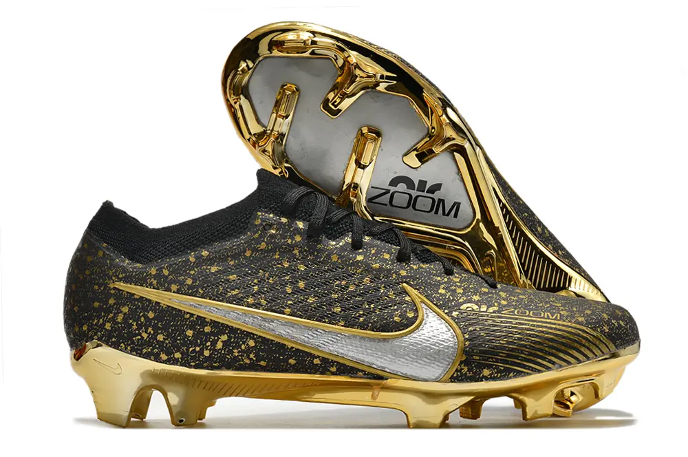 Nike Air Zoom Mercurial Vapor 15 Elite FG - Black/Metallic Gold/Glossy Silver