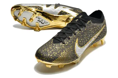Nike Air Zoom Mercurial Vapor 15 Elite FG - Black/Metallic Gold/Glossy Silver