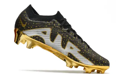 Nike Air Zoom Mercurial Vapor 15 Elite FG - Black/Metallic Gold/Glossy Silver