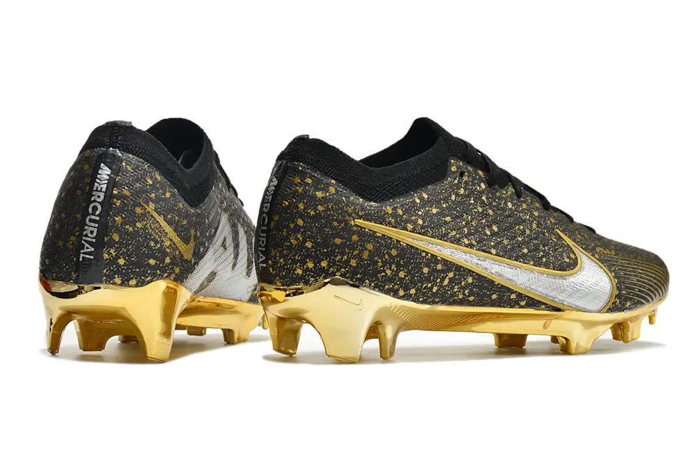 Nike Air Zoom Mercurial Vapor 15 Elite FG - Black/Metallic Gold/Glossy Silver