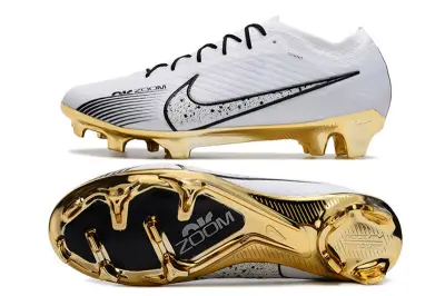 Nike Air Zoom Mercurial Vapor 15 Elite FG - White/Metallic Gold/Black