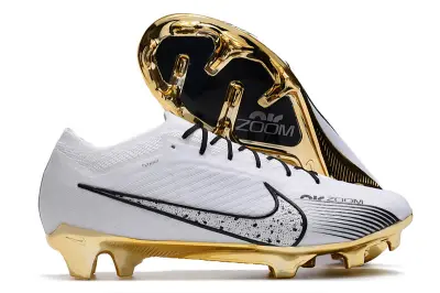 Nike Air Zoom Mercurial Vapor 15 Elite FG - White/Metallic Gold/Black