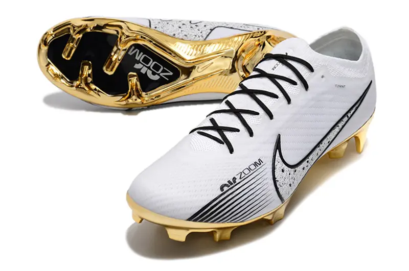 Nike Air Zoom Mercurial Vapor 15 Elite FG - White/Metallic Gold/Black