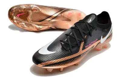 Nike Phantom GT 2 Elite FG Firm Ground Soccer Cleats - Black/Metallic Rose/Crimson Pink