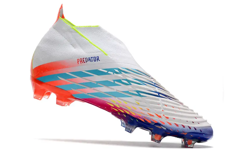 Adidas Predator Edge+ Laceless FG - White/Electric Blue/Fiery Red