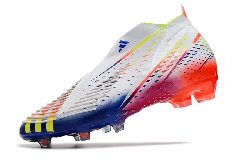 Adidas Predator Edge+ Laceless FG - White/Electric Blue/Fiery Red
