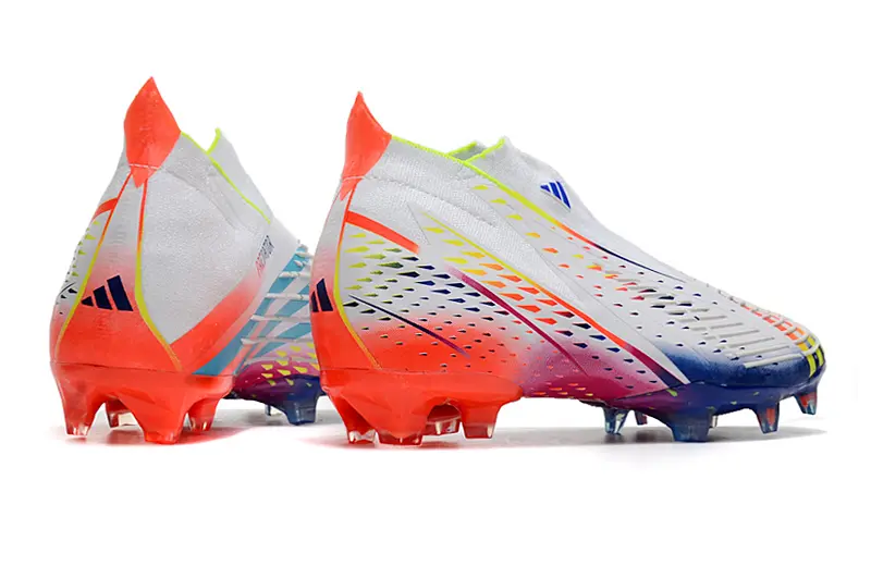 Adidas Predator Edge+ Laceless FG - White/Electric Blue/Fiery Red