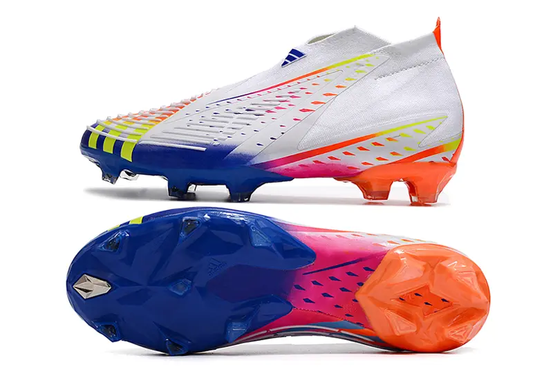 Adidas Predator Edge+ Laceless FG - White/Vibrant Blue/Electric Orange