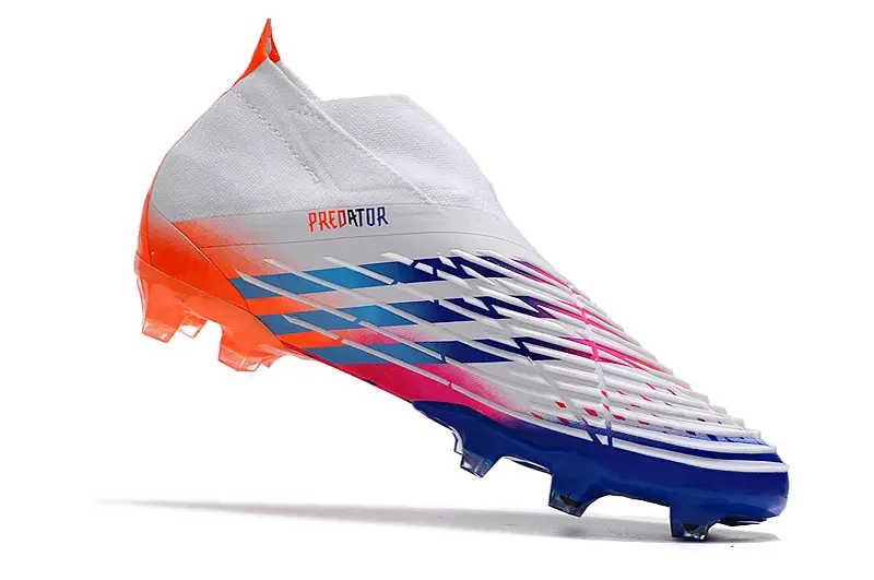 Adidas Predator Edge+ Laceless FG - White/Vibrant Blue/Electric Orange