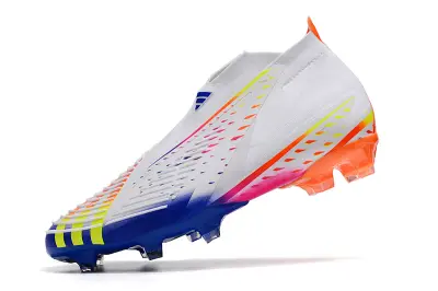 Adidas Predator Edge+ Laceless FG - White/Vibrant Blue/Electric Orange