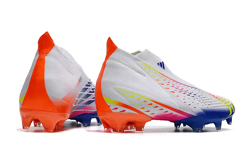 Adidas Predator Edge+ Laceless FG - White/Vibrant Blue/Electric Orange