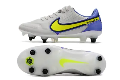 Nike Tiempo Legend 9 Elite SG - Gray/Vibrant Yellow/Dark Blue