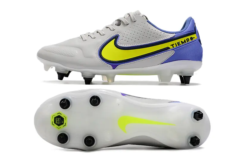 Nike Tiempo Legend 9 Elite SG - Gray/Vibrant Yellow/Dark Blue