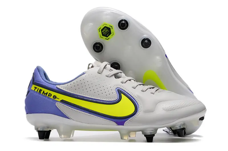 Nike Tiempo Legend 9 Elite SG - Gray/Vibrant Yellow/Dark Blue