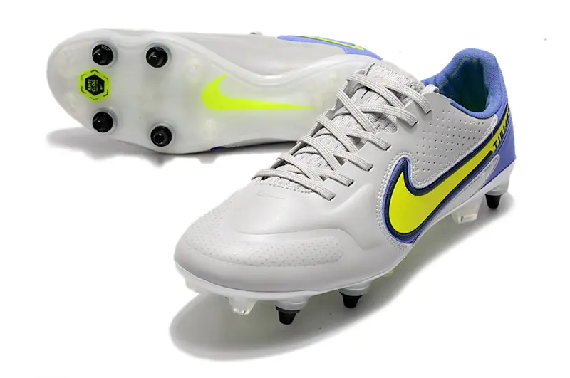 Nike Tiempo Legend 9 Elite SG - Gray/Vibrant Yellow/Dark Blue
